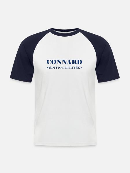 connard - T-shirt baseball manches courtes Homme - blanc/marine