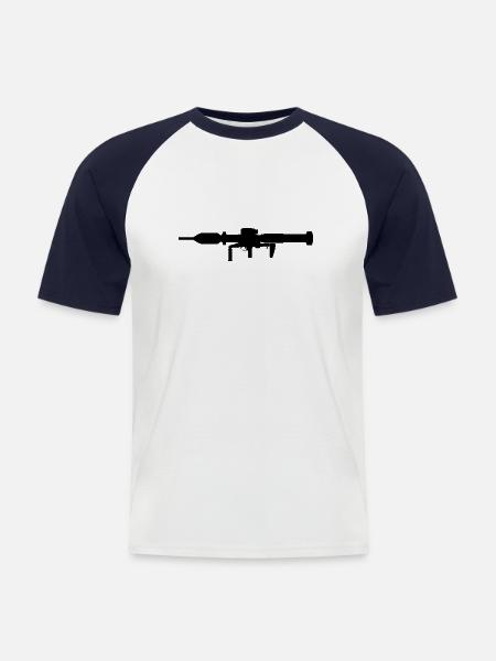 Bundeswehr Panzerfaust 3 EX - Männer Baseball-T-Shirt - Weiß/Navy