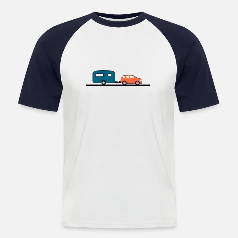 Auto - Männer Baseball-T-Shirt - Weiß/Navy