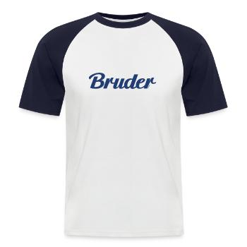 Brother dark blue 2024 - Men's Baseball T-Shirt - white/navy - Front - Nik (191cm)