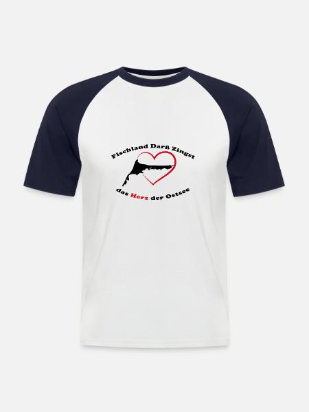 Herz der Ostsee - Männer Baseball-T-Shirt - Weiß/Navy