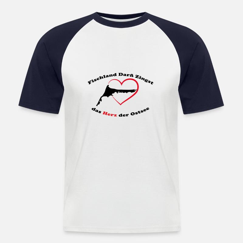 Herz der Ostsee - Männer Baseball-T-Shirt - Weiß/Navy
