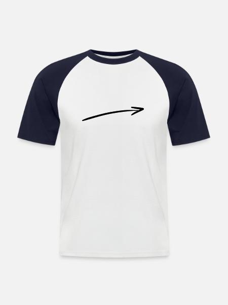 Arrow drawing sketch black - Men's Baseball T-Shirt - white/navy