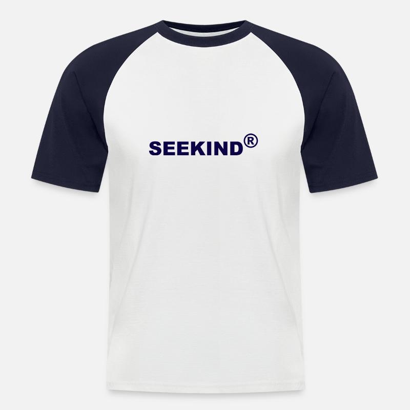 SEEKIND registered since 2012 - Männer Baseball-T-Shirt - Weiß/Navy