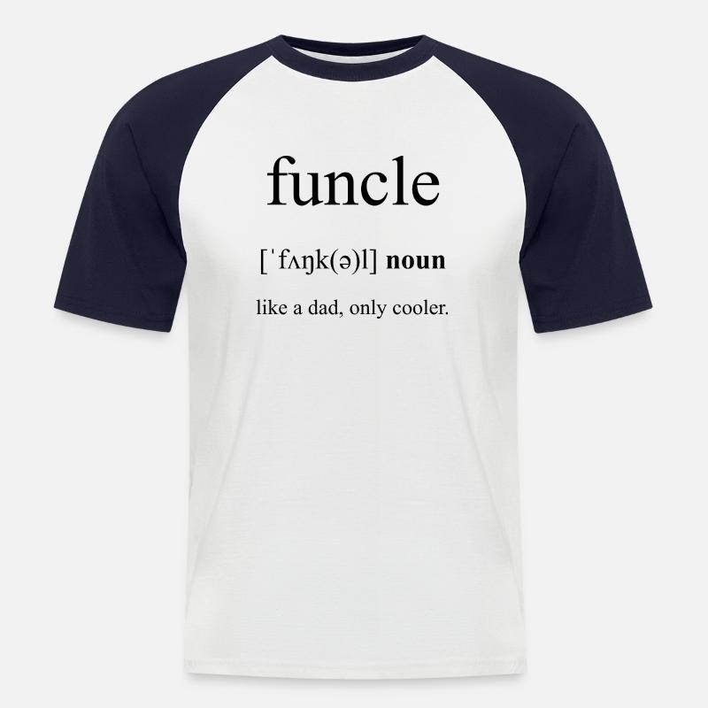Funcle | Onkel Definition Dictionary - Männer Baseball-T-Shirt - Weiß/Navy