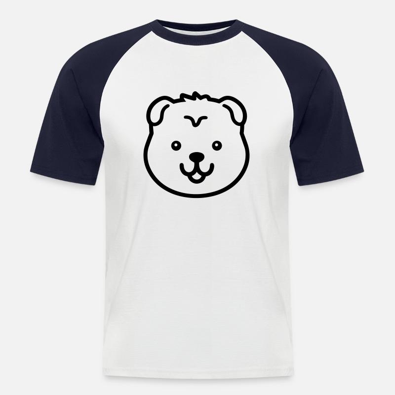 Hund - Männer Baseball-T-Shirt - Weiß/Navy