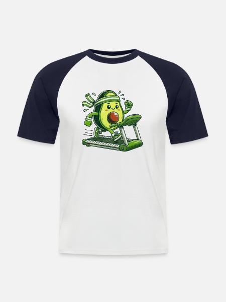 A sporty avocado - Men's Baseball T-Shirt - white/navy