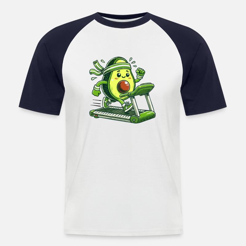 Eine sportliche Avocado - Männer Baseball-T-Shirt - Weiß/Navy