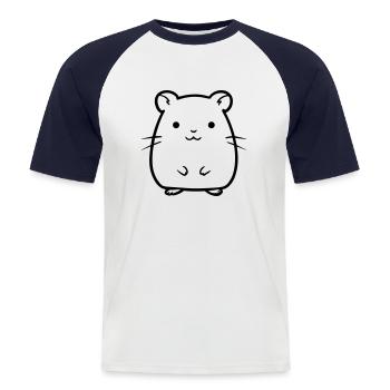 hamster - Men's Baseball T-Shirt - white/navy - Front - Nik (191cm)