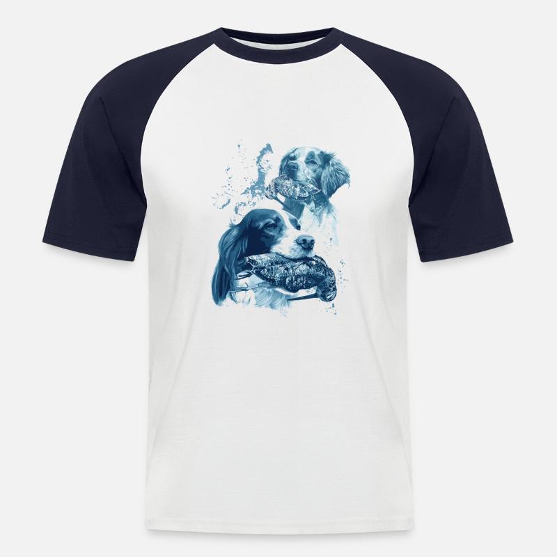 Jagd Jäger Jagdhund - Männer Baseball-T-Shirt - Weiß/Navy
