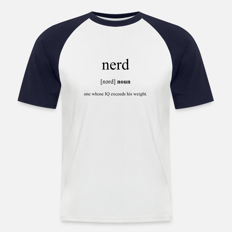 Nerd (Streber) Definition Dictionary - Männer Baseball-T-Shirt - Weiß/Navy
