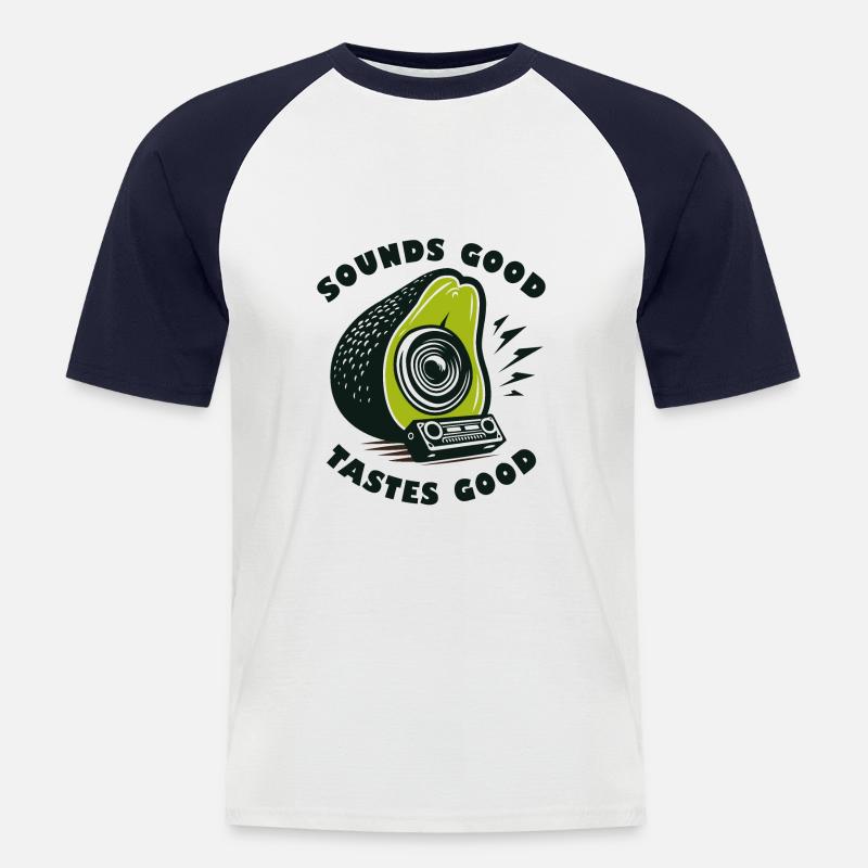 Avocado-Verstärker - Männer Baseball-T-Shirt - Weiß/Navy