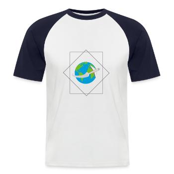 Voyage - Voyage - T-shirt baseball manches courtes Homme - blanc/marine - Devant - Nik (191cm)