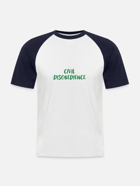Civil disobedience - T-shirt baseball manches courtes Homme - blanc/marine