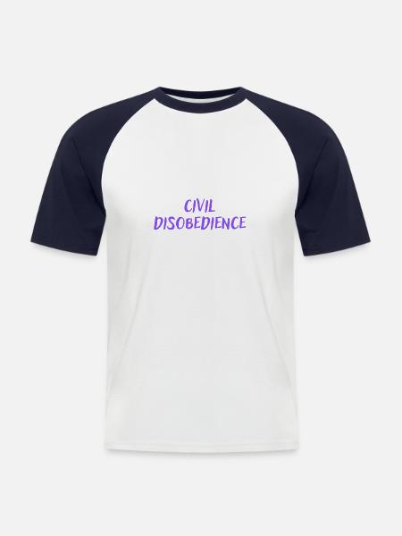 Civil disobedience - Men's Baseball T-Shirt - white/navy