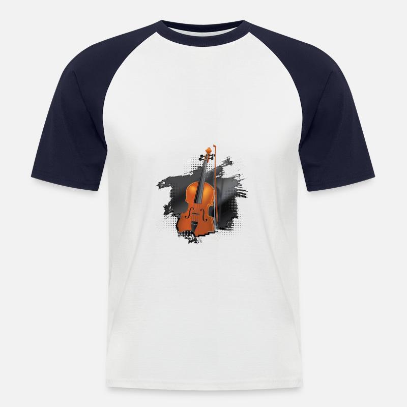 Violine oder Violine auf Schwedisch - Männer Baseball-T-Shirt - Weiß/Navy
