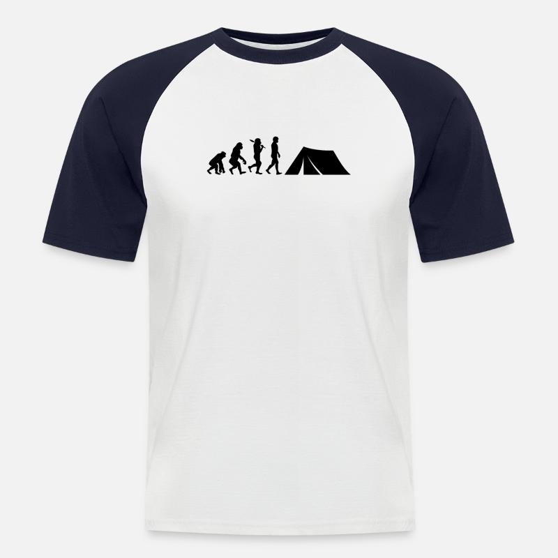 Camping Evolution Camping - Men's Baseball T-Shirt - white/navy