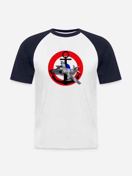 S E M/1711 - Men's Baseball T-Shirt - white/navy
