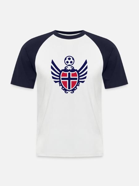 Football Crest (Norway) - Men's Baseball T-Shirt - white/navy