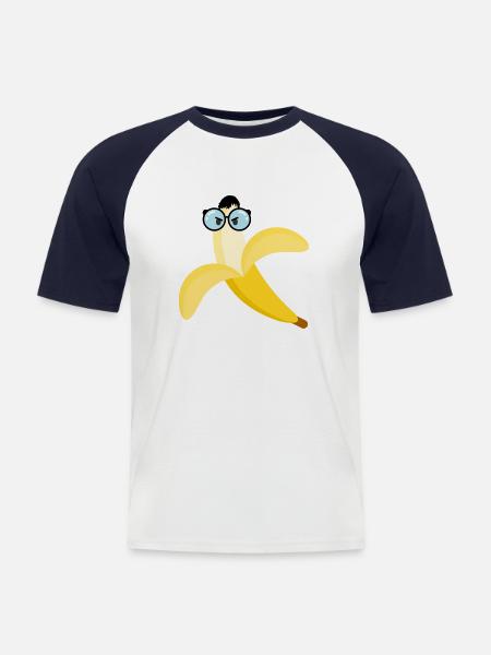lustige Banane! - Männer Baseball-T-Shirt - Weiß/Navy