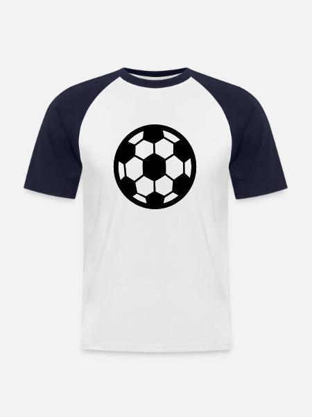 Soccer Ball - Men's Baseball T-Shirt - white/navy