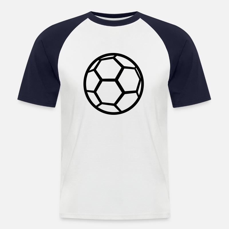 Fußball - Männer Baseball-T-Shirt - Weiß/Navy