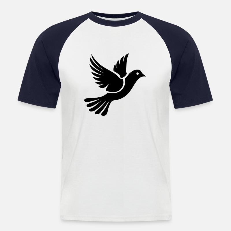 Taube - Männer Baseball-T-Shirt - Weiß/Navy