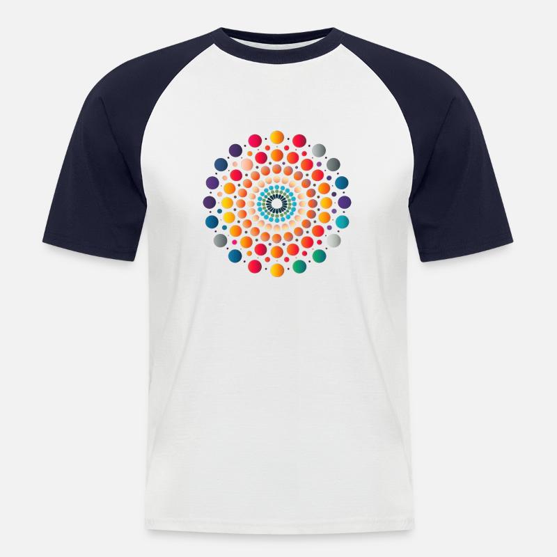 Abstract Dot Geometry: Unique Design - Men's Baseball T-Shirt - white/navy