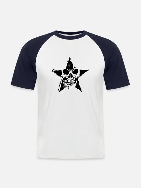 Todesstern Todes Kopf etoile8 - Männer Baseball-T-Shirt - Weiß/Navy