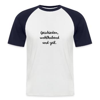 Scheidung Geschieden Exfrau Exmann Divorced Single - Männer Baseball-T-Shirt - Weiß/Navy - Vorne - Nik (191cm)