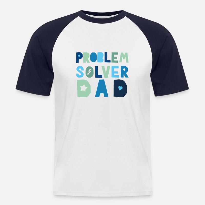 Problem Solver Dad - Men's Baseball T-Shirt - white/navy