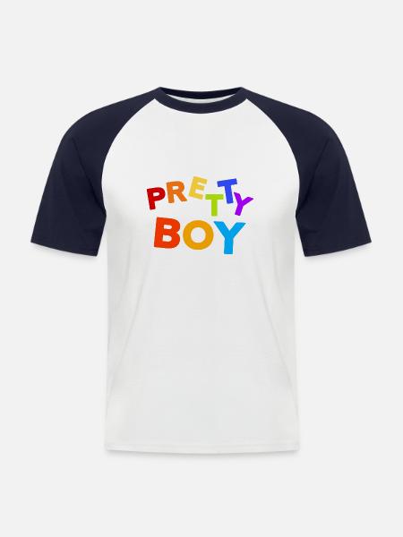 Pretty boy - Men's Baseball T-Shirt - white/navy