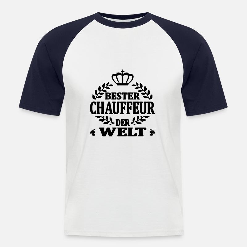 Bester chauffeur der welt - Männer Baseball-T-Shirt - Weiß/Navy
