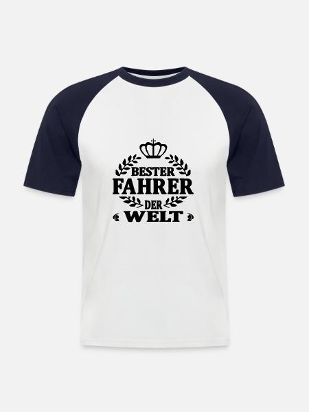 Bester fahrer der welt - Männer Baseball-T-Shirt - Weiß/Navy