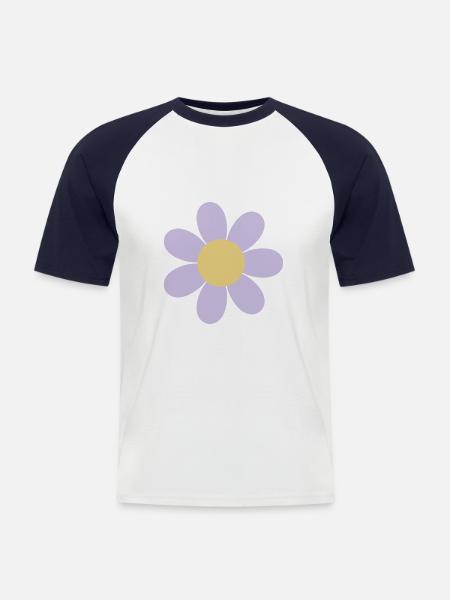 Daisy Flower - Men's Baseball T-Shirt - white/navy