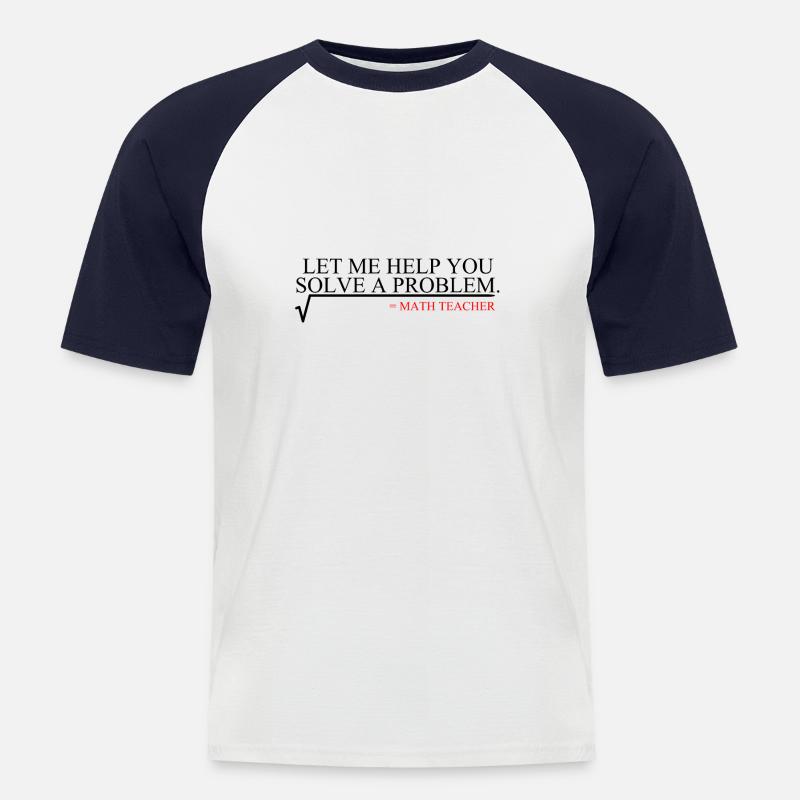Lehrer - Männer Baseball-T-Shirt - Weiß/Navy