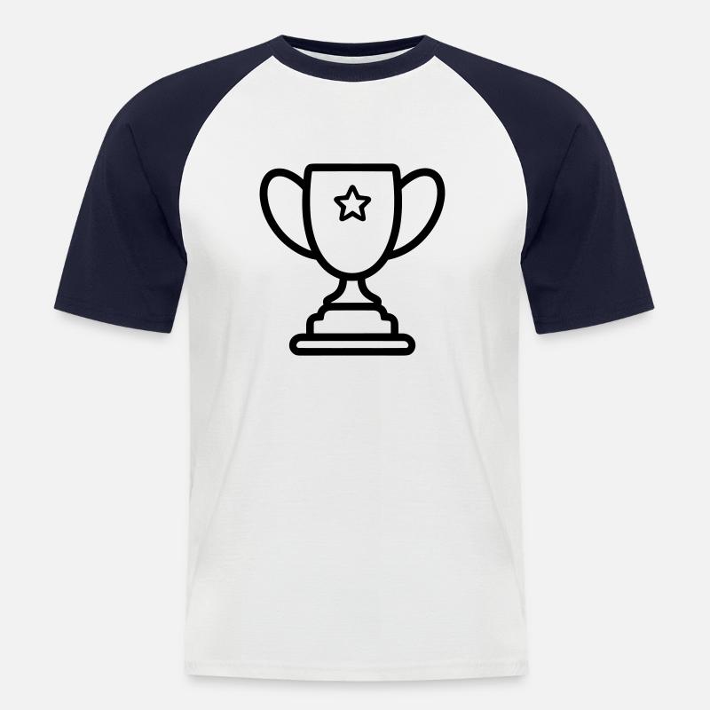 Trophäe - Männer Baseball-T-Shirt - Weiß/Navy