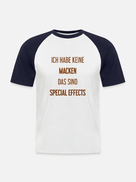 Keine Macken, nur Special Effects! - Männer Baseball-T-Shirt - Weiß/Navy