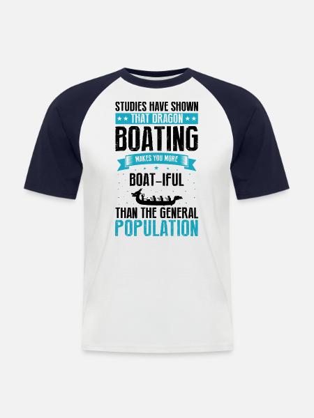 Drachenboot und Drachenboot Crew - Männer Baseball-T-Shirt - Weiß/Navy