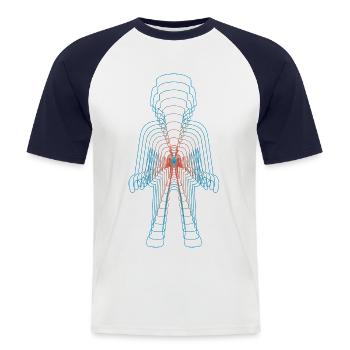 Playmobil Figure Multiple Effect - Men's Baseball T-Shirt - white/navy - Front - Nik (191cm)