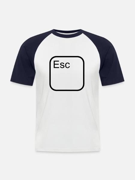 Hemd 'Esc' - Männer Baseball-T-Shirt - Weiß/Navy
