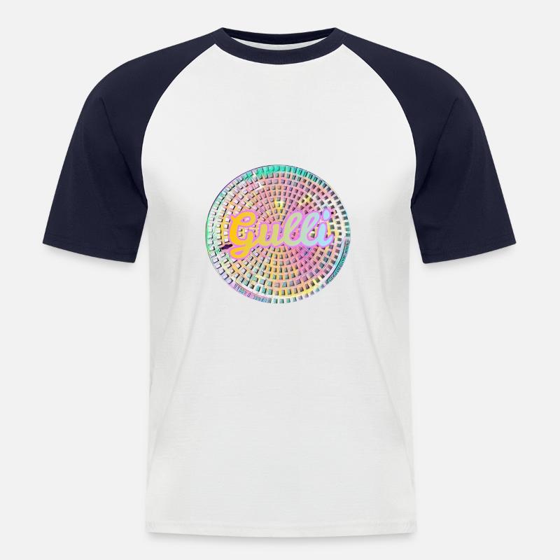 Gulli - Männer Baseball-T-Shirt - Weiß/Navy