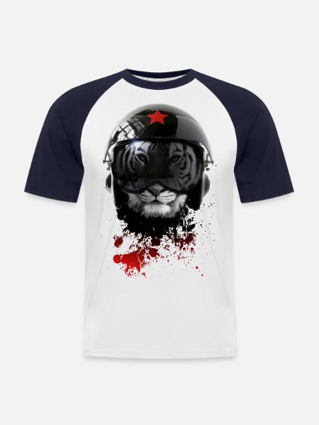 russian pilot v6 by dk - Men's Baseball T-Shirt - white/navy
