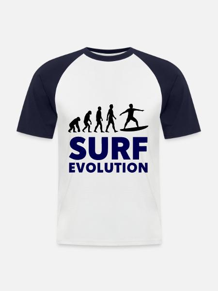 Surf Evolution Board Sea - T-shirt baseball manches courtes Homme - blanc/marine