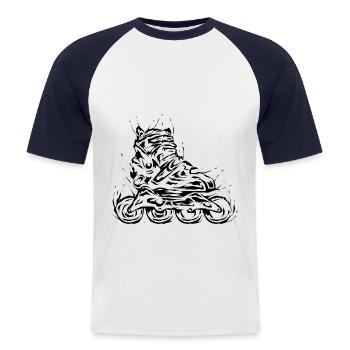 Inline Skates - Men's Baseball T-Shirt - white/navy - Front - Nik (191cm)