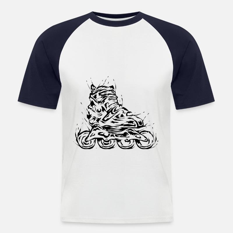 Inline Skates - Men's Baseball T-Shirt - white/navy