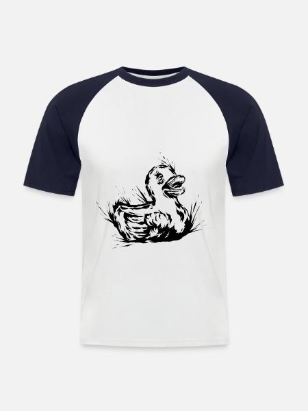 Rubber duck - Men's Baseball T-Shirt - white/navy
