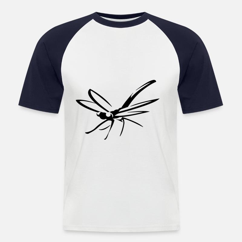 Libelle Libellen - Männer Baseball-T-Shirt - Weiß/Navy