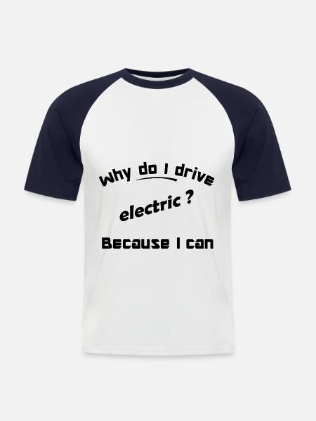 I can drive electric - Men's Baseball T-Shirt - white/navy