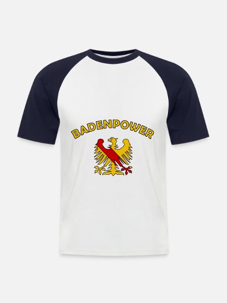 Die Badenpower - Männer Baseball-T-Shirt - Weiß/Navy